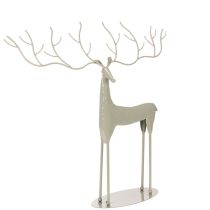 Prodotto Scultura decorativa di cervo con grandi corna, look moderno in metallo, 48 cm