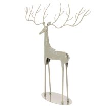 Prodotto Scultura decorativa di cervo con grandi corna, look moderno in metallo, 48 cm