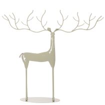 Prodotto Scultura decorativa di cervo con grandi corna, look moderno in metallo, 48 cm