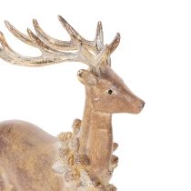 Prodotto Statuetta decorativa di cervo con corna, da appoggio, decorazione natalizia, 28 cm