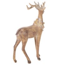 Prodotto Statuetta decorativa di cervo con corna, da appoggio, decorazione natalizia, 28 cm