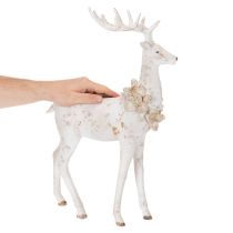 Prodotto Statuetta decorativa di cervo con decorazione a pigna per decorazioni invernali, 49 cm