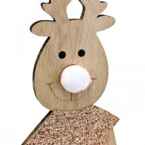 Prodotto Figura decorativa in legno di renna standee Natale 12 × 6,5 cm H45 cm 2 pezzi