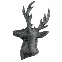 Prodotto Busto di renna decorativo in metallo nero 8 cm × 4,8 cm 8 pezzi