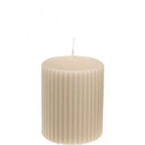 Prodotto Candele a colonna candela scanalata beige 70/90mm 4pz