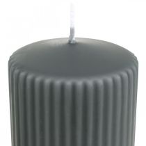 Prodotto Candele a colonna Candela scanalata antracite 70/90 mm 4 pz