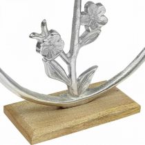 Prodotto Decorazione da tavola primavera, anello decorativo uccello deco argento H32.5cm