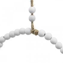 Prodotto Anello decorativo in legno Shabby Chic bianco Ø19cm, matrimonio, primavera, decorazione per porta, set da 4