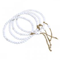 Prodotto Anello decorativo in legno Shabby Chic bianco Ø19cm, matrimonio, primavera, decorazione per porta, set da 4