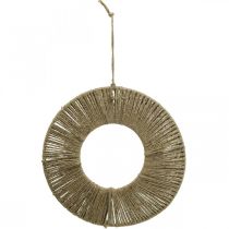 Prodotto Anello ricoperto, decoro estivo, anello decorativo da appendere, stile boho colori naturali, argento Ø29,5cm