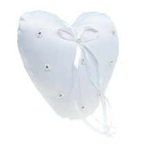 Anello cuscino a forma di cuore 18 cm bianco