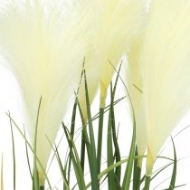 Prodotto Canna palustre in vaso Pianta artificiale in vaso Crema, Verde 79 cm