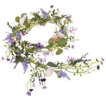 Prodotto Ghirlanda di fiori romantica in viola rosa bianco L194 cm 2 pezzi