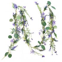 Ghirlanda di fiori romantica lavanda viola bianco 194 cm