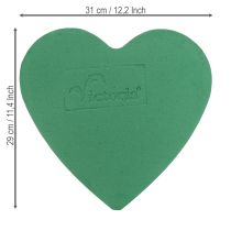 Prodotto Cuore di spugna idrofila per fiori freschi Verde 30cm 2 pezzi