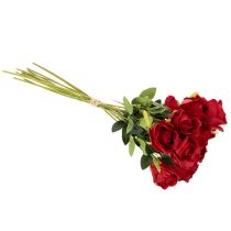 Prodotto Rosa artificiale con gambo lungo, fiore artificiale rosso, 62 cm, 12 pezzi