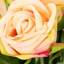 Prodotto Bouquet di rose artificiali dall'aspetto realistico, di lunga durata, per decorazioni nuziali, 44 cm, 6 pezzi
