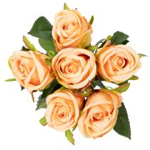 Prodotto Bouquet di rose artificiali dall'aspetto realistico, di lunga durata, per decorazioni nuziali, 44 cm, 6 pezzi