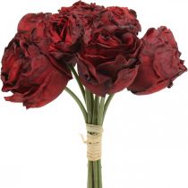 Prodotto Rose artificiali rosse, fiori di seta, mazzo di rose L23cm 8 pz