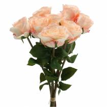 Bouquet di rose artificiali albicocca 8 pezzi