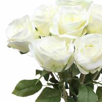 Prodotto Fiori decorativi in seta rosa in un mazzo color crema 36 cm 8 pz