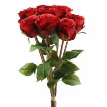 Prodotto Rosa in mazzo artificiale rossa 36 cm 8 pz