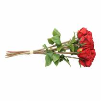 Prodotto Rosa in mazzo artificiale rossa 36 cm 8 pz