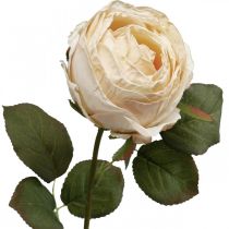 Rosa Crema Fiore Di Seta Rosa Artificiale L74cm Ø7cm