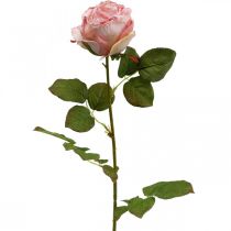Deco rosa rosa, decorazione floreale, rosa artificiale L74cm Ø7cm