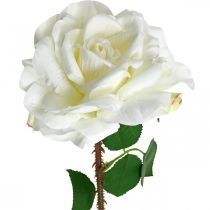 Rosa bianca Rosa finta su stelo Fiore di seta Rosa finta L72cm Ø13cm