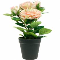 Prodotto Rosa decorativa in vaso, Fiori di seta romantici, Peonia rosa