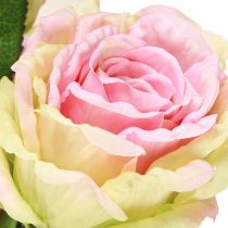 Prodotto Cespuglio di rose artificiale verde, rosa 55cm