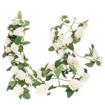 Prodotto Ghirlanda di rose artificiali con fiori bianchi per decorazione, 170 cm
