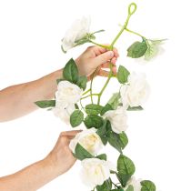 Prodotto Ghirlanda di rose artificiali con fiori bianchi per decorazione, 170 cm