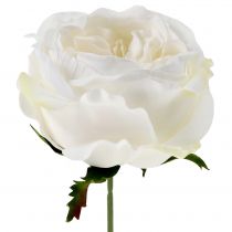 Fiore di rosa bianco 17 cm 4 pezzi