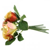 Prodotto Bouquet di rose arancioni Ø17cm L25cm fiori artificiali decorazione tavolo matrimonio autunnale