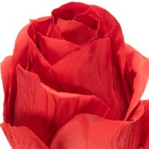Prodotto Ramo di rosa artificiale in seta, rosa rossa, 72 cm, 3 pezzi