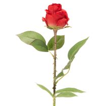 Prodotto Ramo di rosa artificiale in seta, rosa rossa, 72 cm, 3 pezzi
