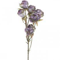 Ramo di rosa Fiore di seta Decorazione da tavola Art Rose Purple Antique L53cm