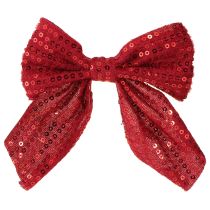 Prodotto Fiocchi regalo in velluto rosso con paillettes, 12 cm, 4 pezzi