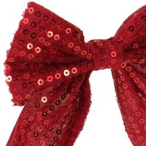 Prodotto Fiocchi regalo in velluto rosso con paillettes, 12 cm, 4 pezzi