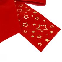 Prodotto Fiocco rosso con stelle di Natale, fiocco decorativo per esterni, 21 cm, 2 pezzi