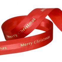 Prodotto Nastro natalizio rosso con scritta dorata &quot;Buon Natale&quot;, larghezza 25 mm, lunghezza 20 m