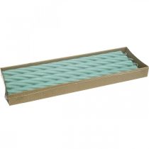 Prodotto Candele rustiche candele a bastoncino tinte di verde 350/28mm 4 pz