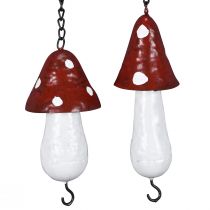Prodotto Mangiatoia rustica per uccelli a fungo con gancio per palline di sugna - decorazione da giardino altezza 17 cm 2 pezzi