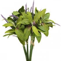 Mazzo di salvia artificiale, fiori di seta, rami di salvia viola artificiale L26cm 4pz