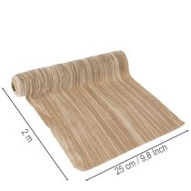 Prodotto Runner da tavola in velluto con nastro, velluto stropicciato, 25 cm, 2 m
