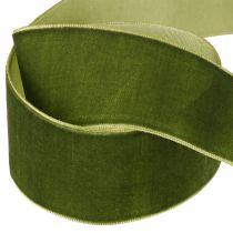 Prodotto Nastro di velluto nastro decorativo nastro di tessuto velluto verde scuro 40mm 8m