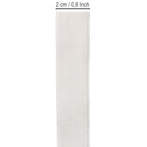 Prodotto Nastro di velluto, nastro regalo, nastro decorativo, velluto bianco, larghezza 20 mm, lunghezza 10 m