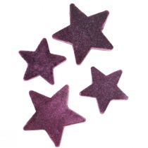 Prodotto Stelle decorative sparse stelle di velluto floccato bacca viola 4/5 cm 40pz